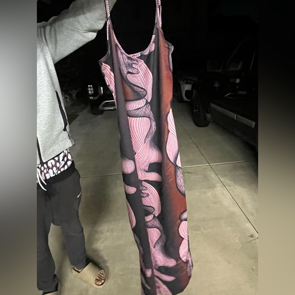 Elegant Pink and Black Women's Dress